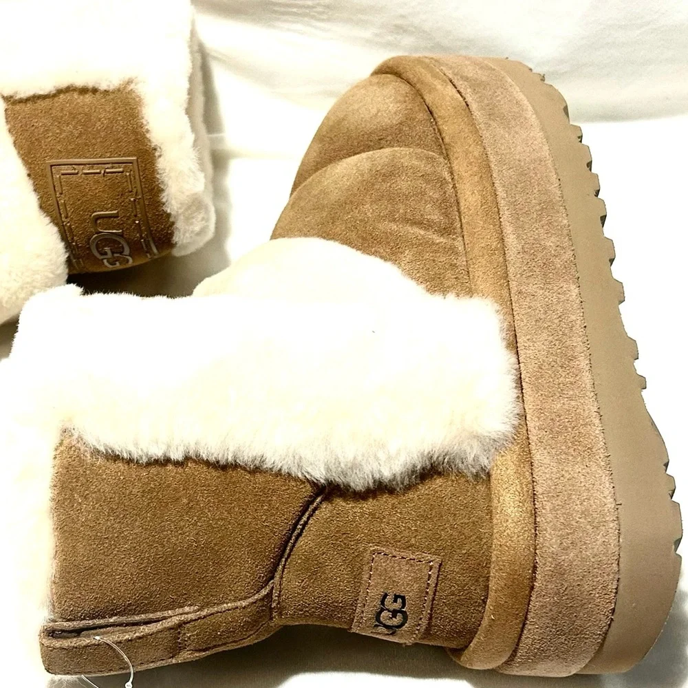 BRAND NEW…UGG Chestnut Suede Classic Chillapeak  Ankle Boots size 7 - Picture 4 of 10